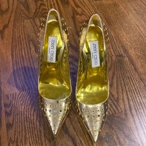 New Jimmy Choo gold heels. Size 37.5. Box no dust bag